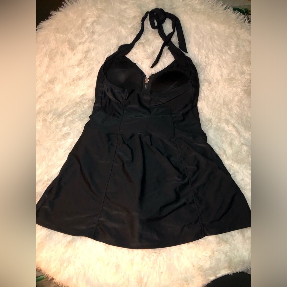 VENUS Black Halter Belted Swim Dress with size 10 - Picture 13 of 15